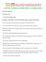 Giải bài tập SGK Tiếng Anh lớp 7 Chương trình mới Unit 10 GETTING STARTED, A CLOSER LOOK 1, A CLOSER LOOK 2 