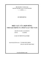 Hiệu lực của hợp đồng theo qui định của pháp luật Việt Nam