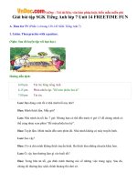 Giải bài tập SGK Tiếng Anh lớp 7 Unit 14 FREETIME FUN 