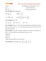 Bộ đề thi học kì 1 môn Toán lớp 7 năm học 2016  2017 