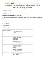 Giải bài tập SGK Tiếng Anh lớp 7 Chương trình mới Unit 10 COMMUNICATION, SKILLS 1