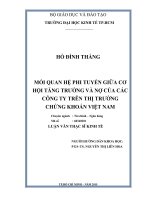 Mối quan hệ phi tuyến giữa cơ hội tăng trưởng và nợ của các công ty trên thị trường chứng khoán việt nam 