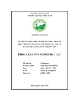 Ứng dụng tin học thành lập bản đồ hiện trạng sử dụng đất năm 2015 trên địa bàn xã phủ lý   huyện phú lương   tỉnh thái nguyên 