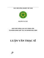 Giải pháp nâng cao huy động vốn tại Ngân hàng Hợp tác chi nhánh Bắc Ninh