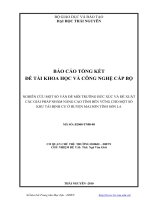 Nghiên cứu một số vấn đề môi trường bức xúc và đề xuất các giải pháp nhằm nâng cao tính bền vững cho một số khu tái định cư ở huyện Mai Sơn tỉnh Sơn La