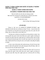 Quản Lý Hành Chánh Nhà Nước Và Quản Lý Ngành Giáo Dục Đào Tạo