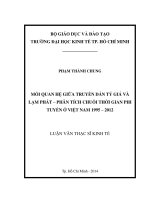 Mối quan hệ giữa truyền dẫn tỷ giá và lạm phát   phân tích chuỗi thời gian phi tuyến ở việt nam 1995   2012 