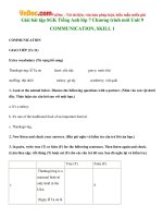 Giải bài tập SGK Tiếng Anh lớp 7 Chương trình mới Unit 9 COMMUNICATION, SKILL 1 