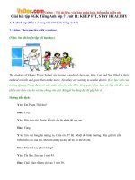 Giải bài tập SGK Tiếng Anh lớp 7 Unit 11: KEEP FIT, STAY HEALTHY 