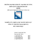 Quản trị nguồn nhân lực nâng cao  xây dựng chiến lược tạo lập sự gắn bó cho công ty TNHH Thương Mại và Dịch Vụ Đức Minh Nhật