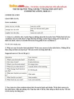 Giải bài tập SGK Tiếng Anh lớp 7 Chương trình mới Unit 5: COMMUNICATION, SKILLS 1 