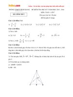 Đề thi học kì 1 môn Toán lớp 7 Phòng GDĐT Bình Giang, Hải Dương năm học 2015  2016 