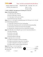 Đề thi học kì 1 môn Vật lý lớp 7 trường THCS Minh Tân, Bình Dương năm học 2016  2017 