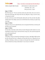 Đề thi học kì 1 môn Giáo dục công dân lớp 7 Phòng GDĐT Bình Thạnh, TP.HCM năm học 2015  2016 