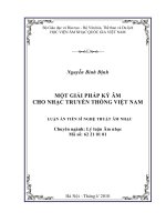 Một giải pháp ký âm cho nhạc truyền thống Việt Nam