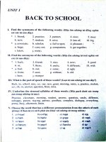 Unit 1  Bài tập tiếng anh 7 ( sách 400 bài)