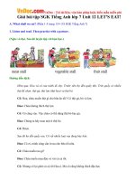 Giải bài tập SGK Tiếng Anh lớp 7 Unit 12 LETS EAT 