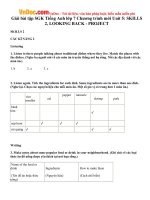 Giải bài tập SGK Tiếng Anh lớp 7 Chương trình mới Unit 5: SKILLS 2, LOOKING BACK  PROJECT 