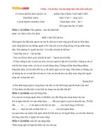 Đề kiểm tra 1 tiết học kì 2 môn Ngữ văn lớp 7 trường THCS Cách mạng tháng tám, Hồ Chí Minh năm học 2016  2017 