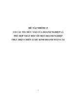 Cơ cấu tổ chức nào của doanh nghiệp là phù hợp nhất với một doanh nghiệp thực hiện chiến lược kinh doanh toàn cầu