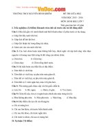 Đề thi giữa học kì 2 môn Sinh học lớp 7 trường THCS Nguyễn Bỉnh Khiêm, Ninh Thuận năm học 2015  2016 