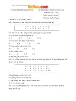 Đề kiểm tra 45 phút học kì 2 môn Toán lớp 7 trường THCS Lê Hồng Phong, Đăk Lăk năm học 2015  2016 