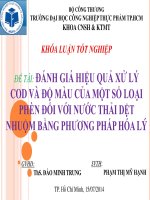 đánh giá hiệu quả xử lý cod và độ màu của một số loại phèn đối với nước thải dệt nhuộm bằng phương pháp hóa lý 