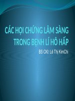 CÁC TRIỆU CHỨNG LÂM SÀNG TRONG BỆNH LÝ HÔ HẤP