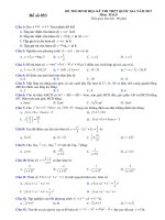 ĐỀ ÔN THI THPT QG MÔN TOÁN CÓ ĐÁP ÁN