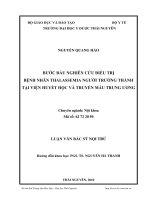 Bước đầu nghiên cứu điều trị bệnh nhân Thalassemia người trưởng thành tại bệnh viện huyết học và truyền máu Trung ương