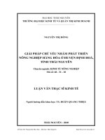 Giải pháp chủ yếu nhằm phát triển nông nghiệp hàng hóa ở huyện Định Hóa, tỉnh Thái Nguyên