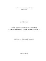 Sự ổn định nghiệm tuần hoàn của hệ phương trình vi phân cấp 1