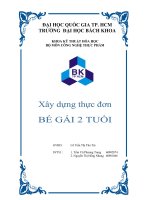 Xây dụng thực đơn cho bé gái 2 tuổi