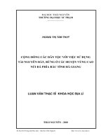 Cộng đồng dân tộc với việc sử dụng tài nguyên đất, rừng ở các huyện vùng cao núi đá phía bắc tỉnh Hà Giang