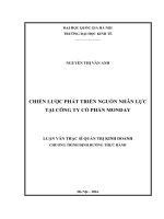 CHIẾN lược PHÁT TRIỂN NGUỒN NHÂN lực tại CÔNG TY cổ PHẦN MONDAY