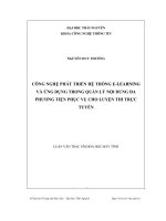 Công nghệ phát triển hệ thống E-LEARNING và ứng dụng trong quản lý nội dung đa phương tiện phục vụ cho luyện thi trực tuyến