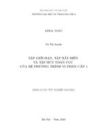 Tập giới hạn, tập bất biến và tập hút toàn cục của hệ phương trình vi phân cấp 1 