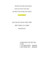 Xây dụng thực đơn cho người gầy