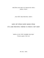 Một số tính chất định tính của hệ phương trình vi phân cấp 1 