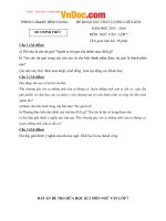 Đề thi giữa học kì 2 môn Ngữ văn lớp 7 Phòng GDĐT Bình Giang, Hải Dương năm học 2015  2016 