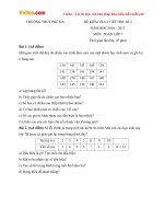 Đề kiểm tra 1 tiết học kì 2 môn Toán lớp 7 trường THCS Phú Đa, Thừa Thiên Huế năm học 2016  2017 