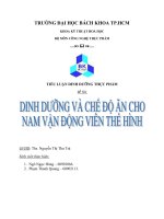 Chế độ dinh dưỡng cho nam vận động viên thể hình
