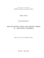 Một số phương pháp giải phương trình vi   tích phân volterra 