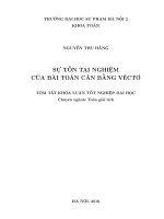 Sự tồn tại nghiệm của bài toán cân bằng véctơ 