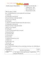 Đề thi giữa học kì 2 môn Sinh học lớp 7 trường THCS Lê Hồng Phong, Đăk Lăk năm học 2015  2016