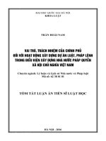 Vai trò, trách nhiệm của Chính phủ đối với hoạt động xây dựng dự án luật, phát lệnh trong điều kiện xây dựng nhà nước pháp quyền Xã hội chủ nghĩa Việt Nam