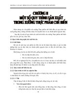 Một số quy trình sản xuất trong xưởng thực phẩm chế biến