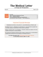 The medical letter on drugs and therapeutics march 14 2016