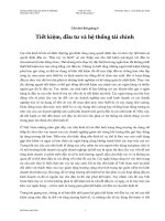 TIẾT KIỆM ĐẦU TƯ VÀO HỆ THỐNG TÀI CHÍNH