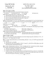 VL11  đề kiểm tra hk2 môn lý 11, trường đa phúc, hà nội 